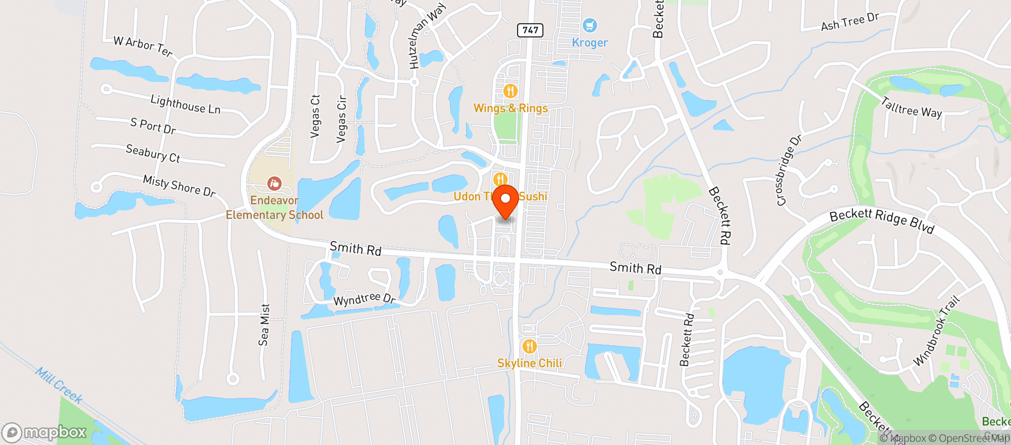 Map showing Beckett Wine & Spirits