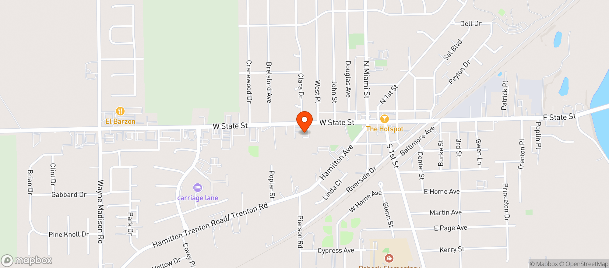 Map showing Todds Iga Express #8
