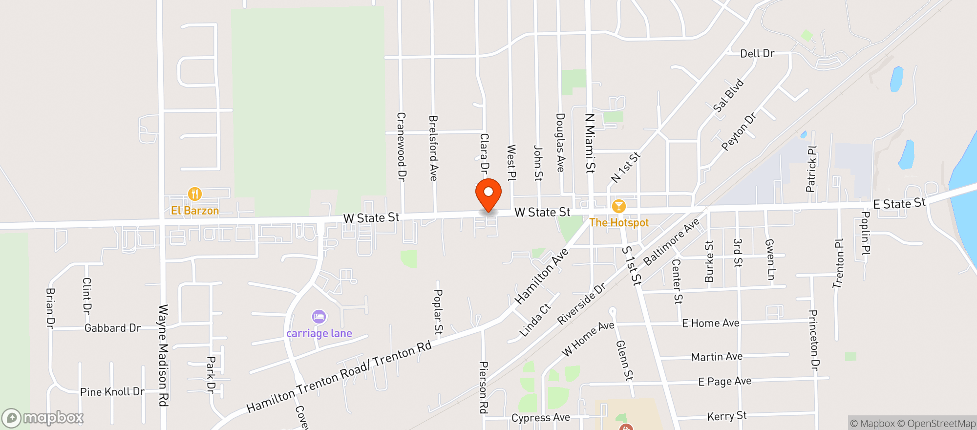 Map showing TODDS IGA EXPRESS