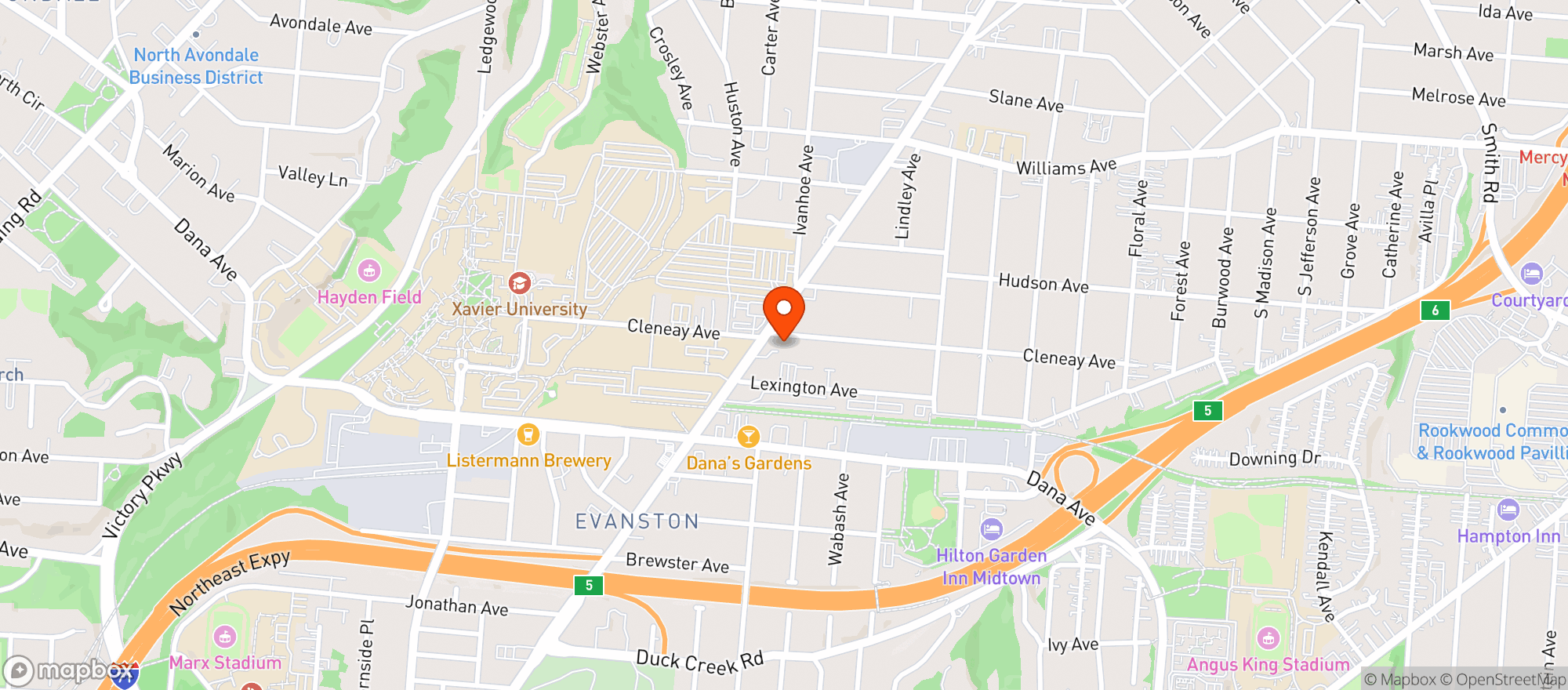 Map showing Cappy's Norwood