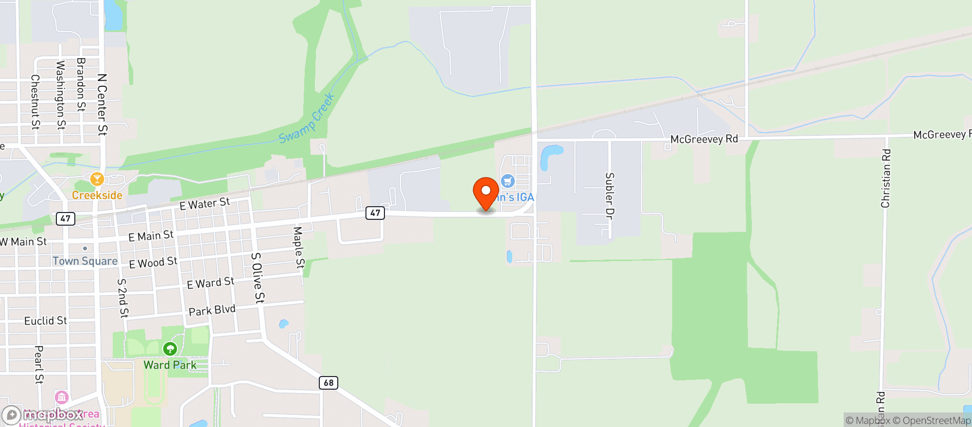 Map showing Johns Iga