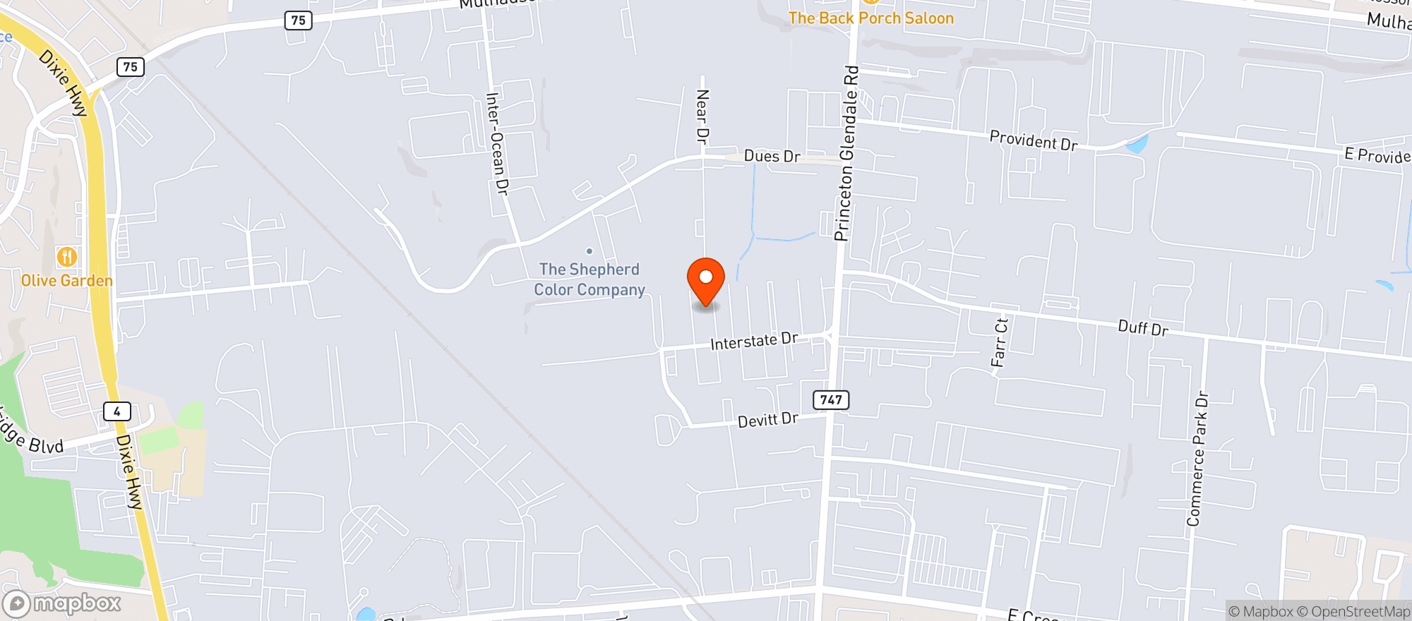 Map showing 4690 Interstate Drive