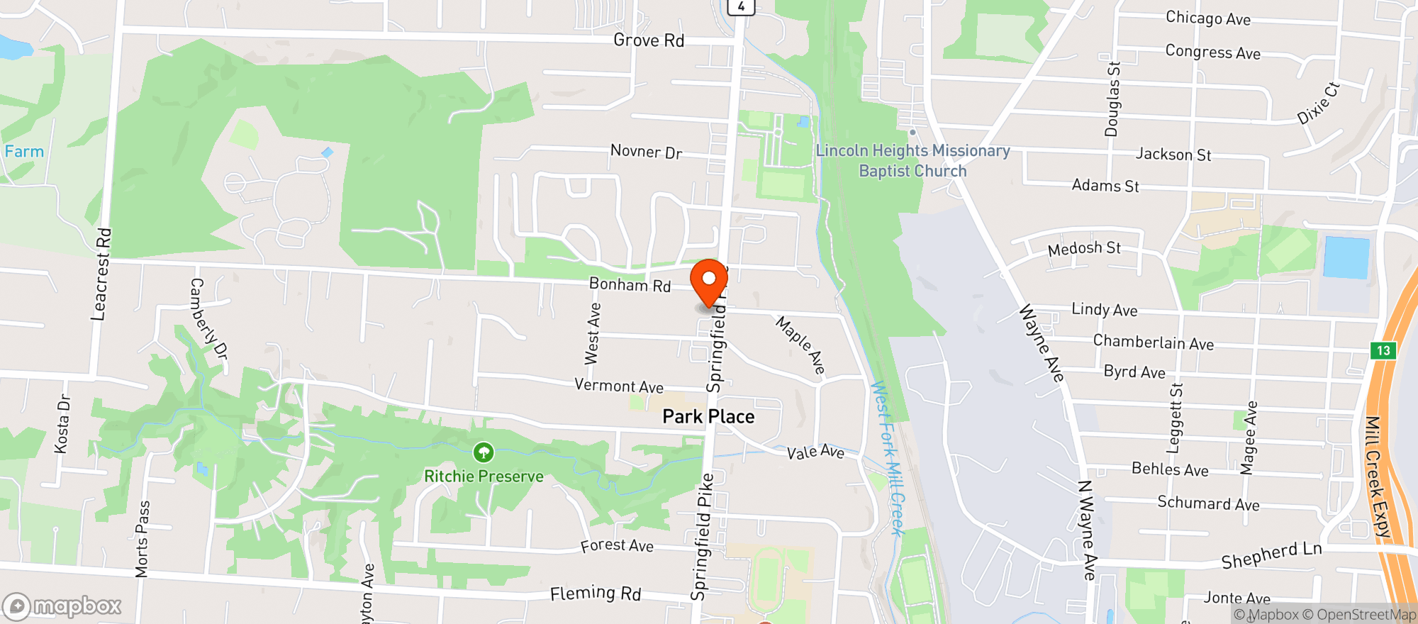 Map showing The Arepa Place