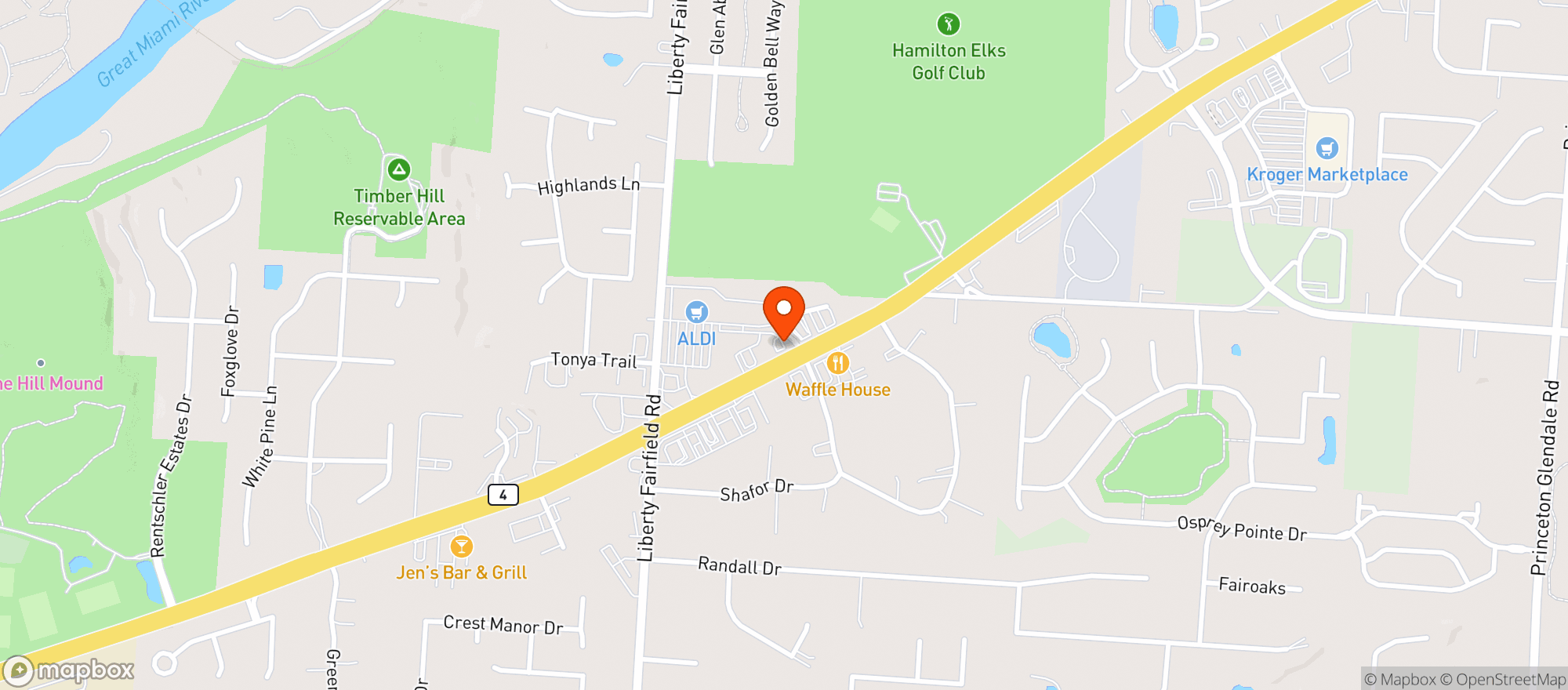 Map showing Liberty Wine & Liquor