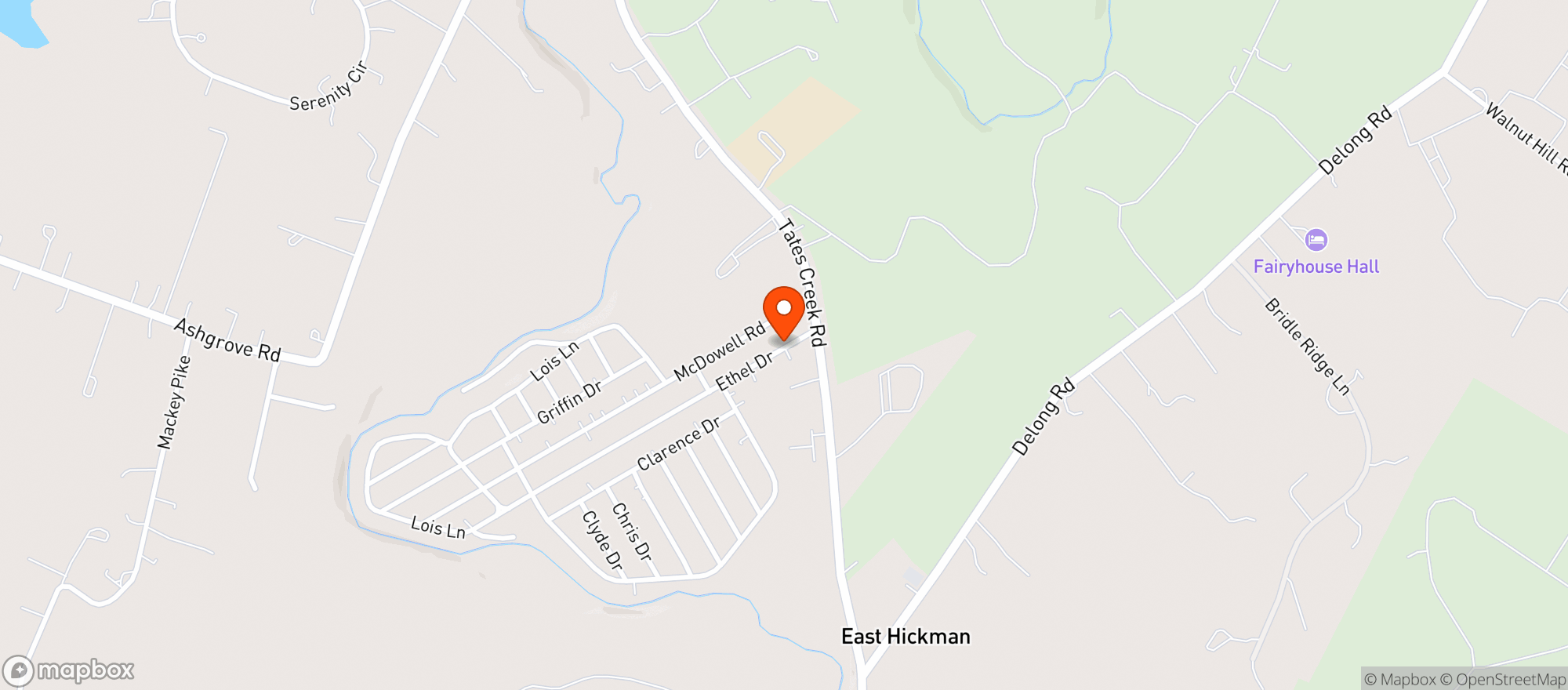 Map showing Tates Creek Mini Mart