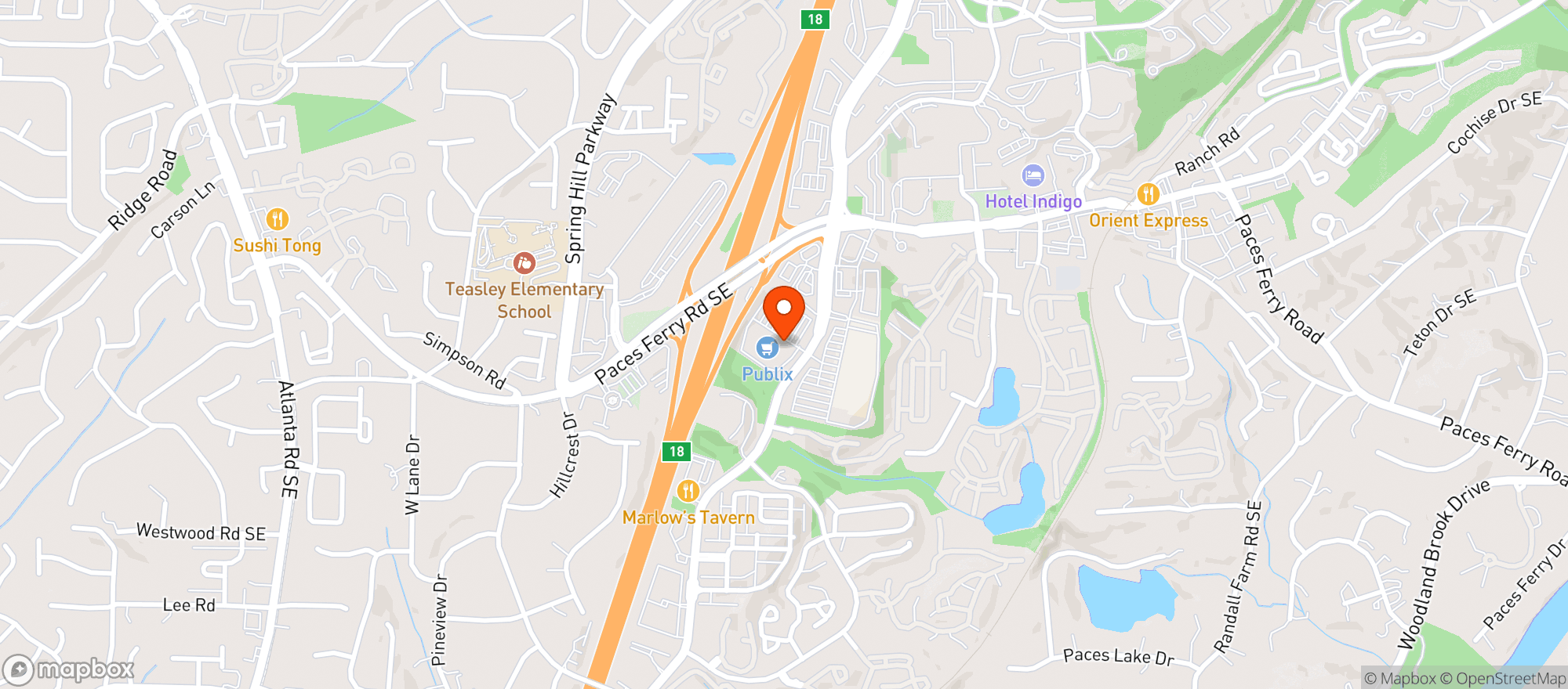 Map showing Publix