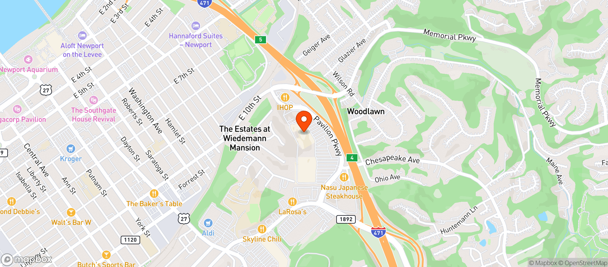 Map showing Kroger
