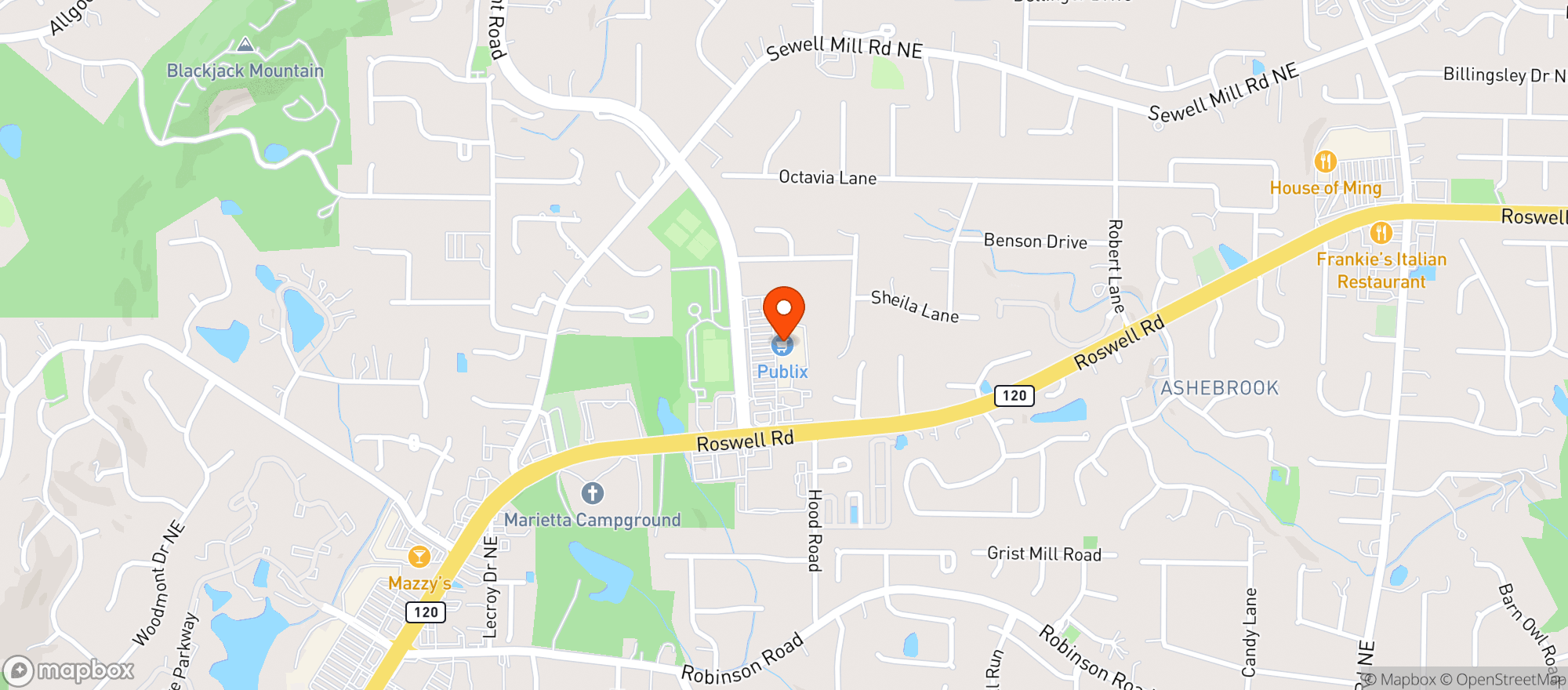 Map showing Publix