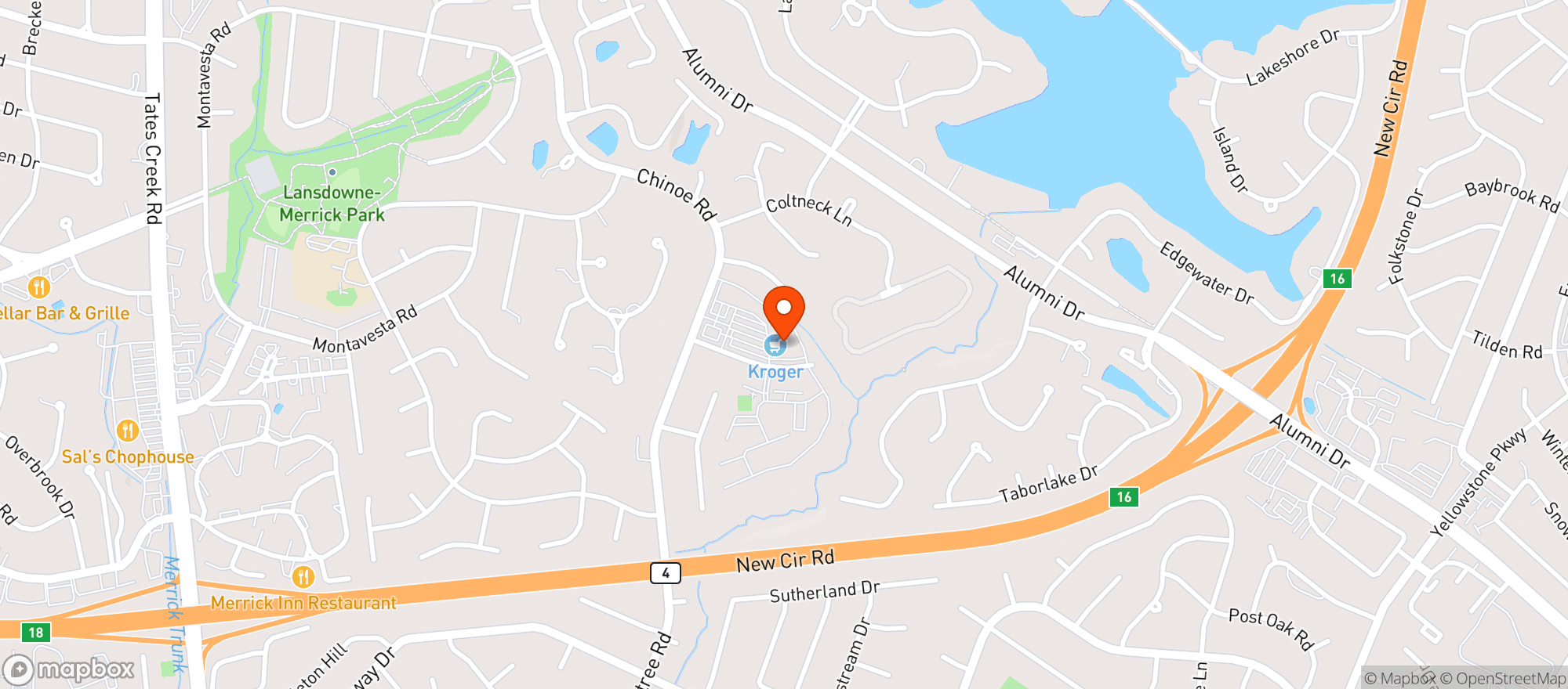 Map showing Kroger