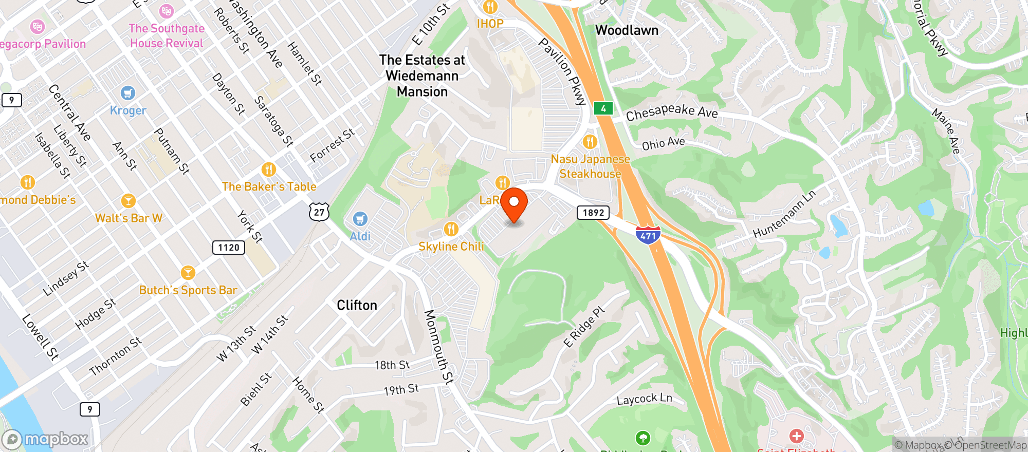 Map showing Fresh Thyme Farmers Market