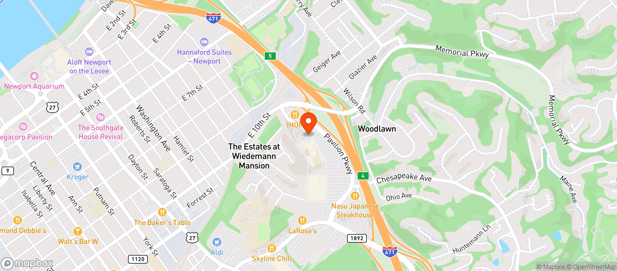 Map showing Kroger Liquors #423