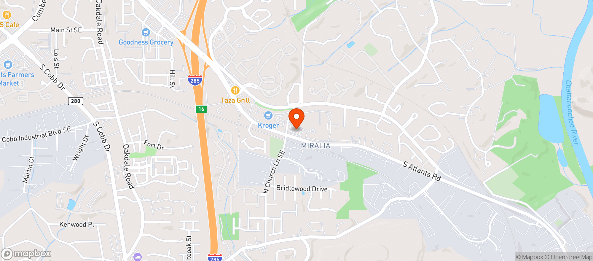 Map showing Chevron Food Mart