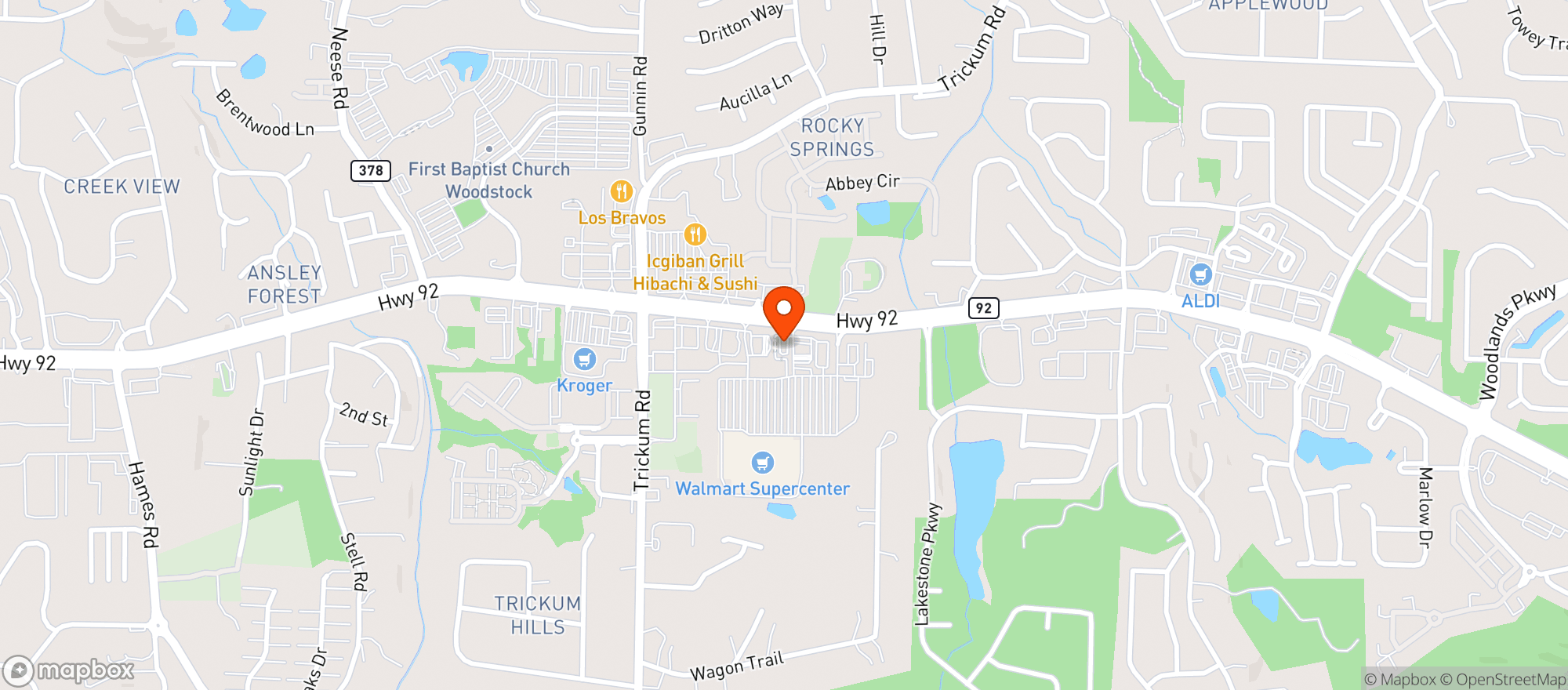 Map showing Walmart Supercenter