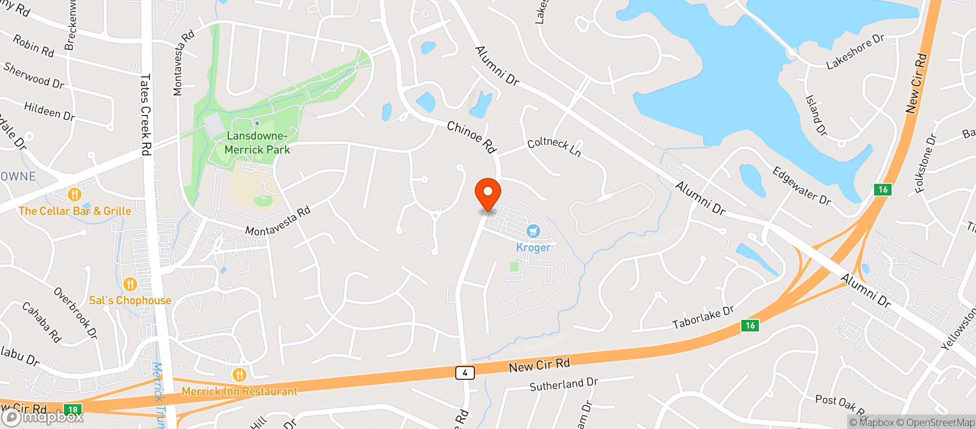 Map showing Kroger Liquors #737