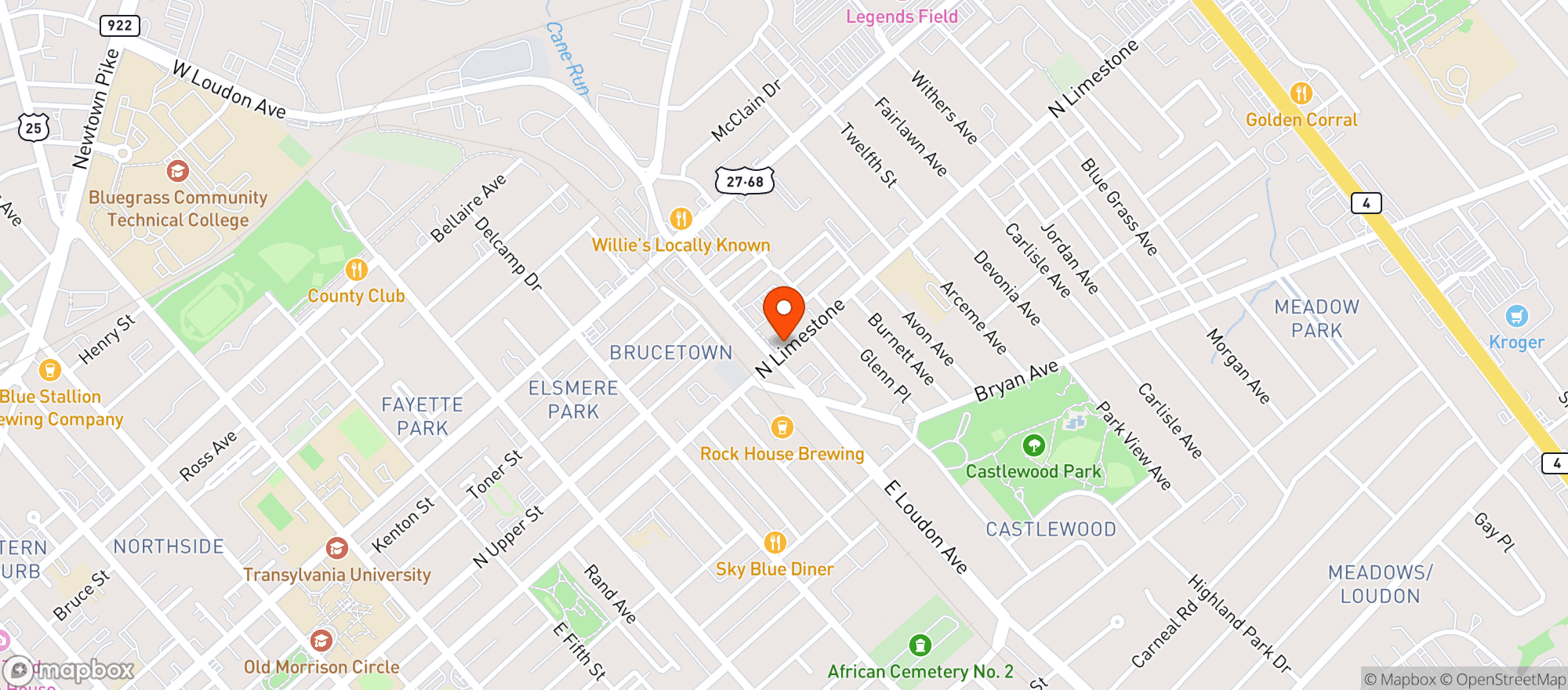 Map showing Darling Wine Bar