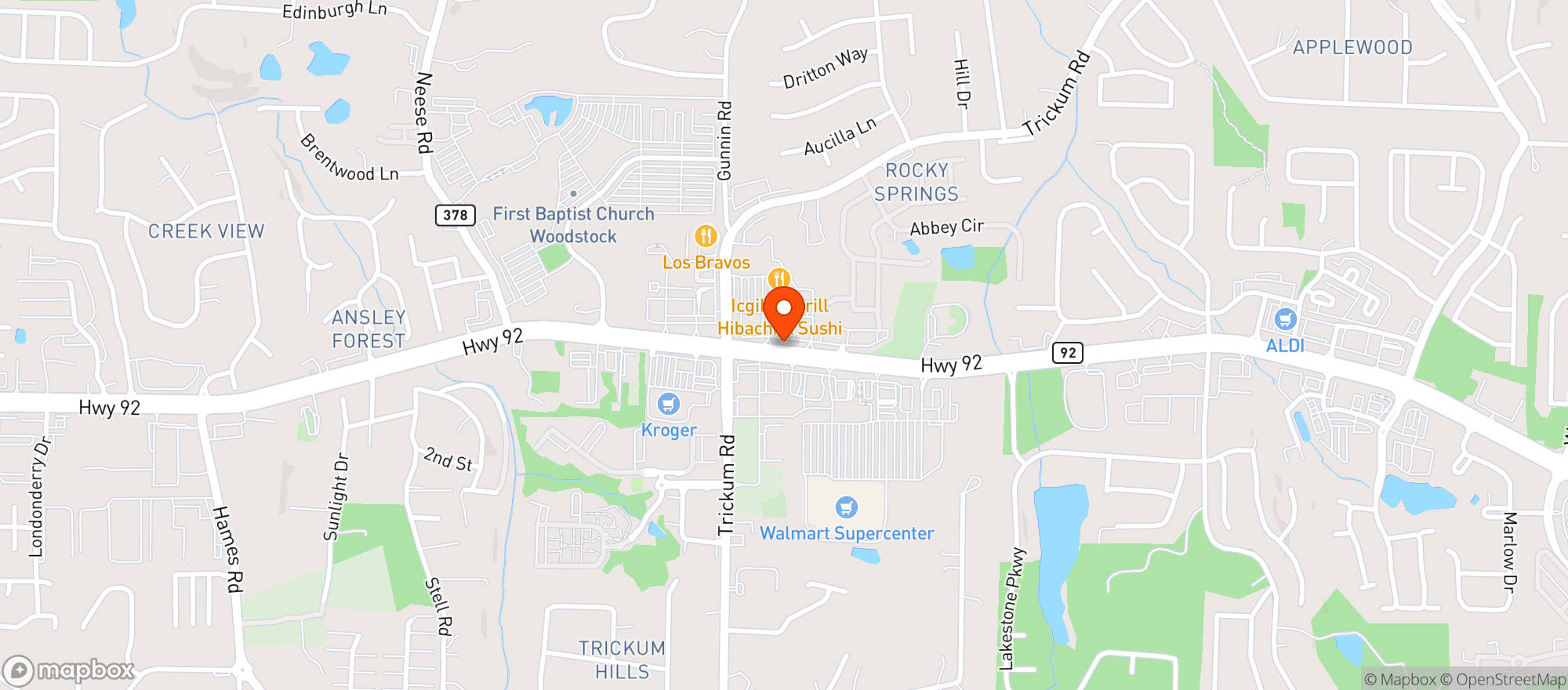 Map showing Gustons Grill