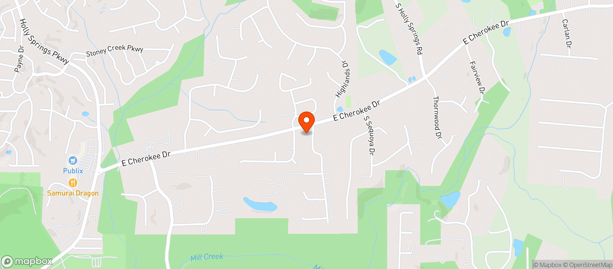 Map showing Kay Way Quick Stop