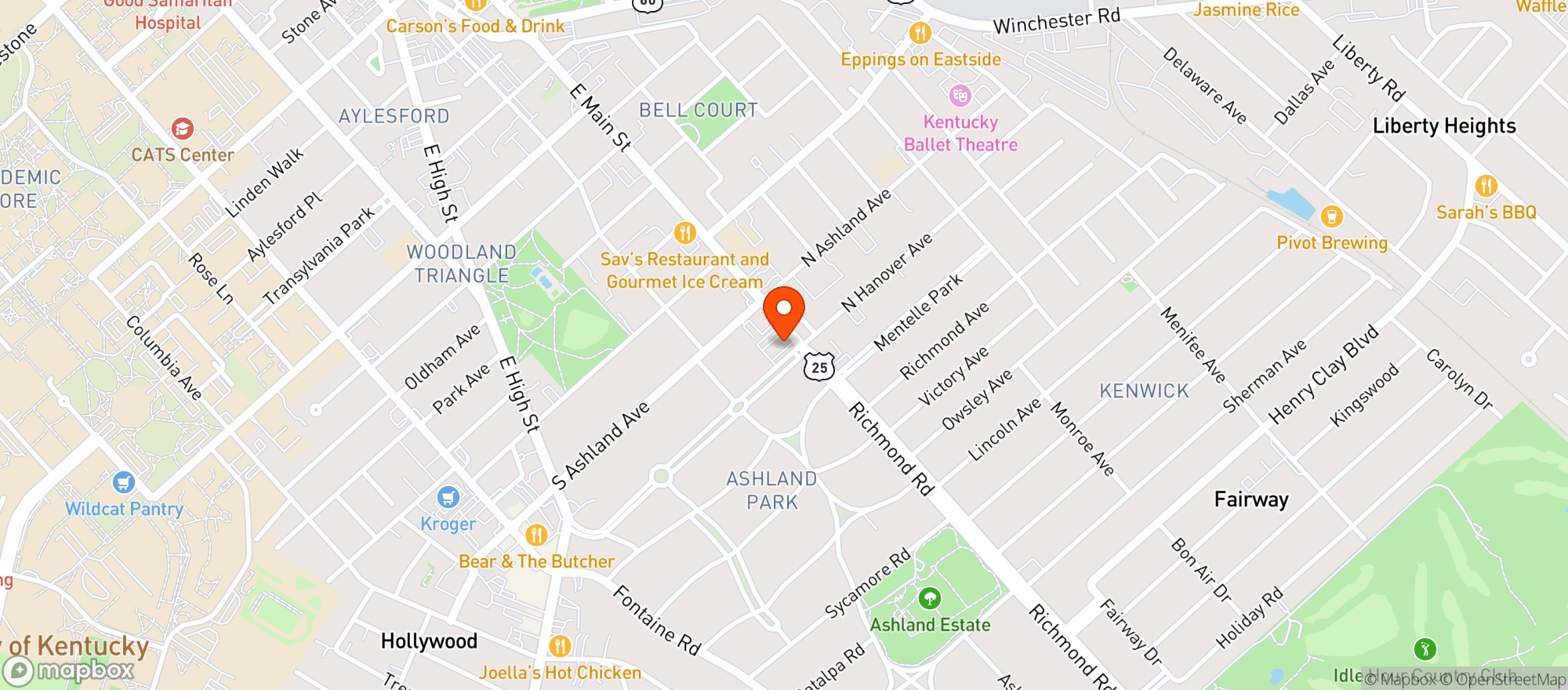 Map showing Pasta Garage