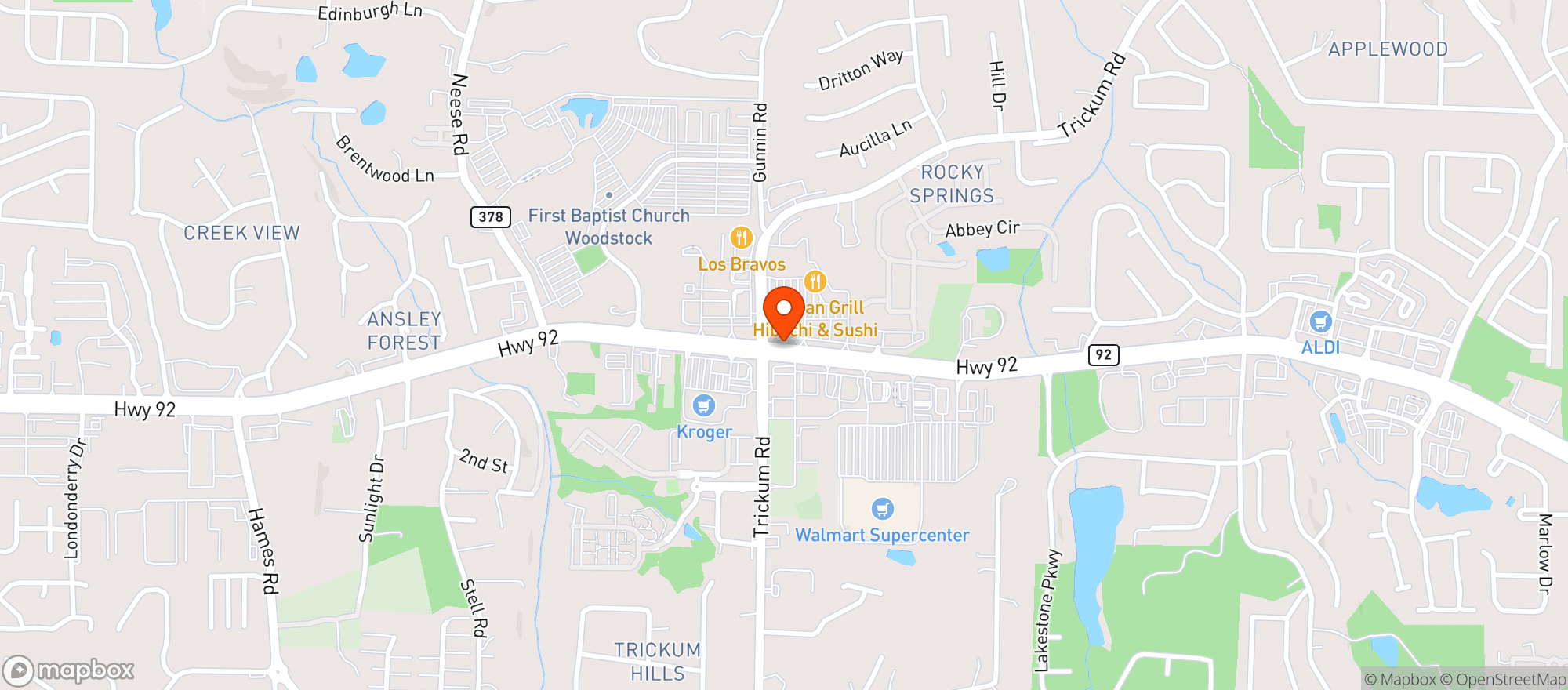 Map showing Publix Super Market