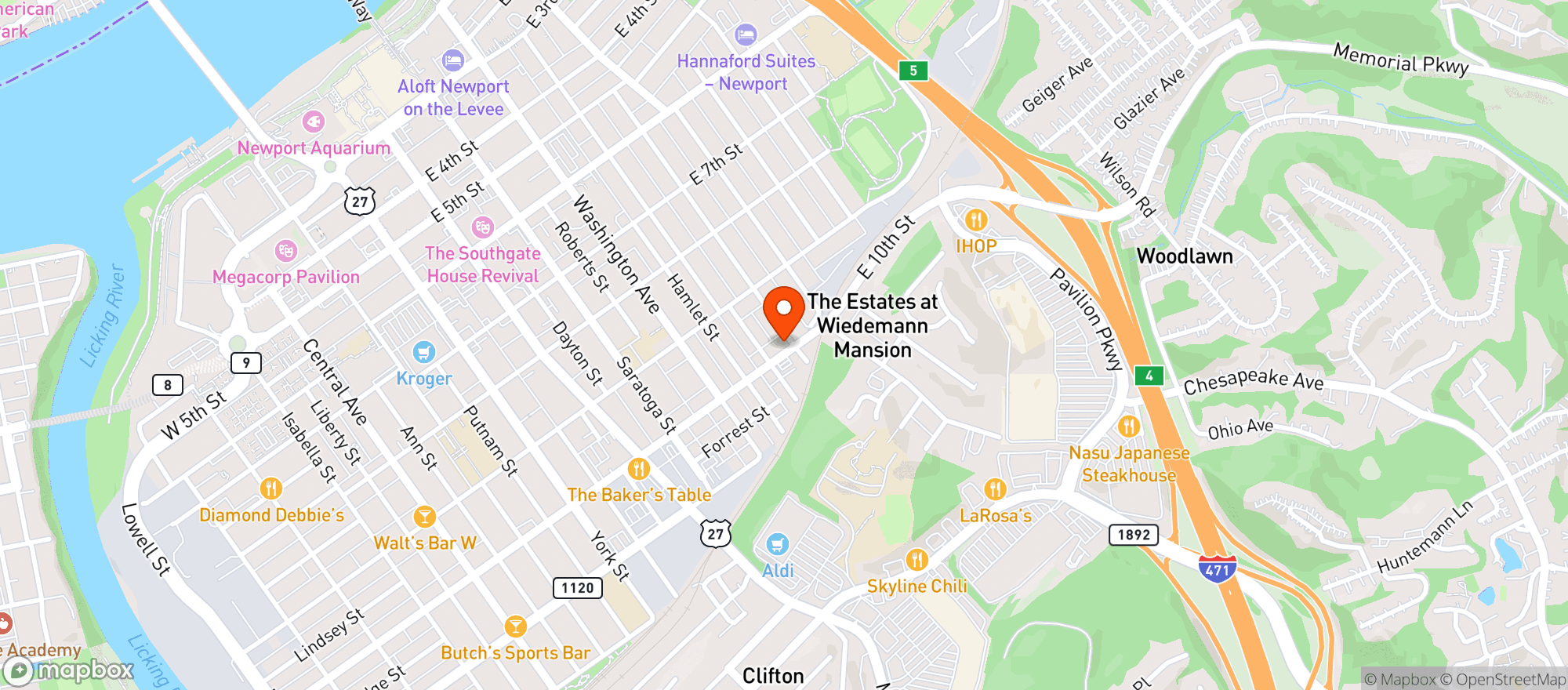 Map showing Urban Glass Smoke Shop - Newport