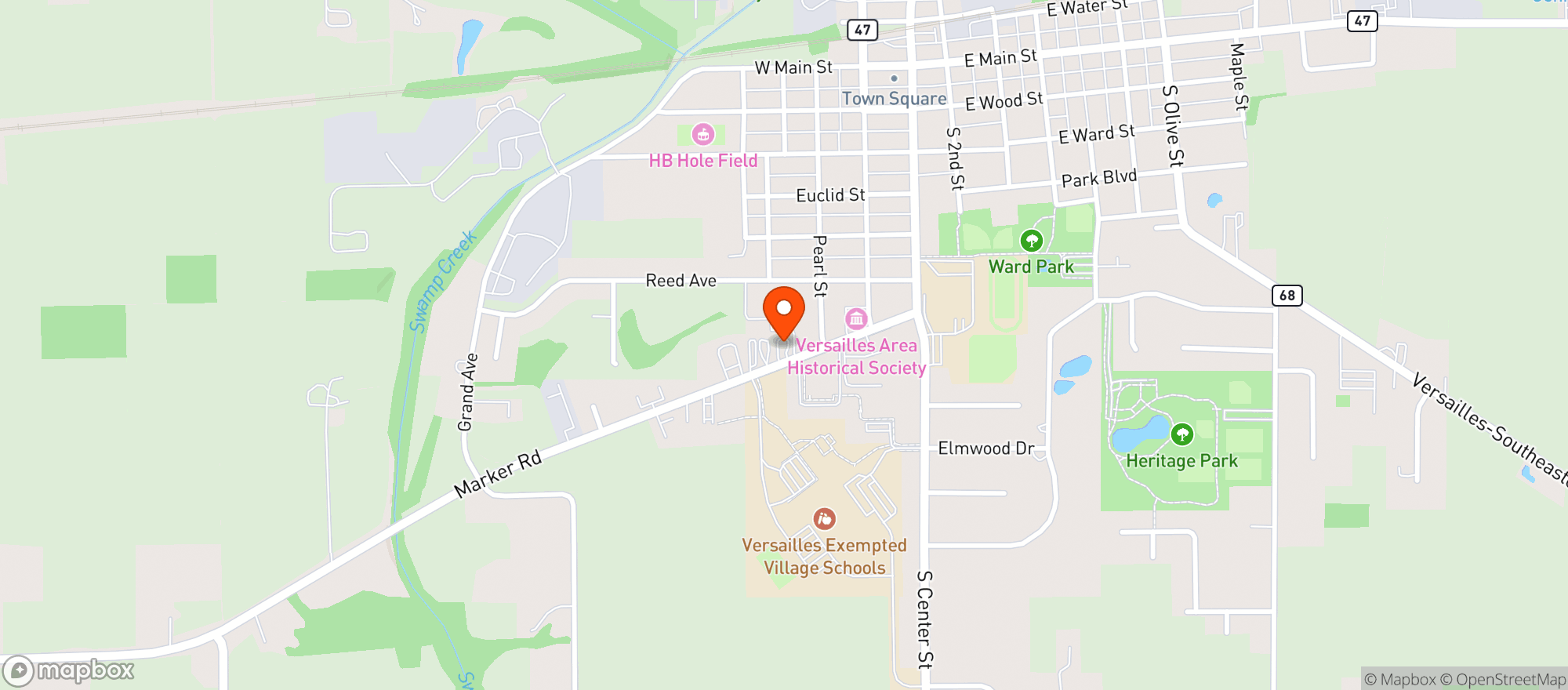 Map showing Pick Six Drive-Thru