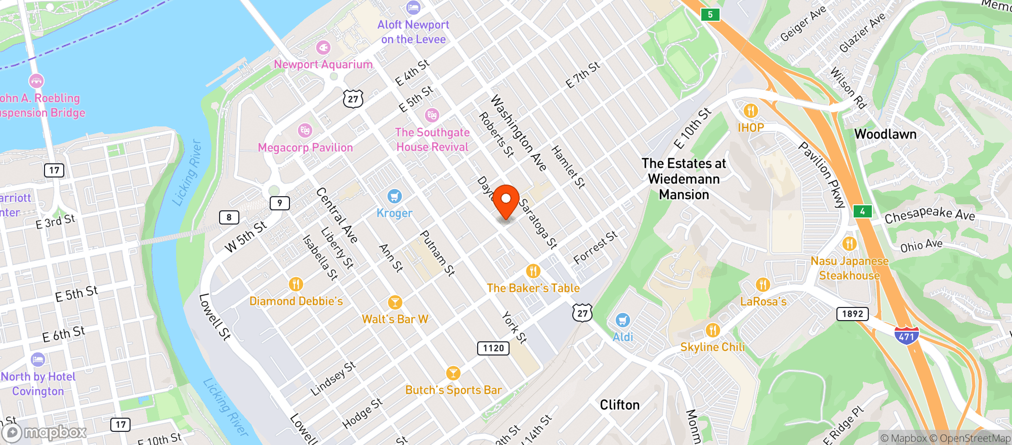 Map showing Emily H Carabello