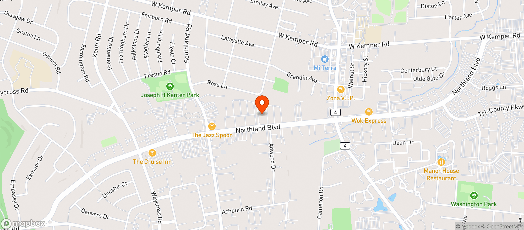 Map showing Tri County Sports Complex