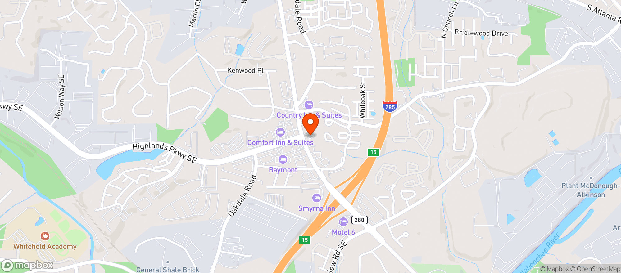Map showing Smyrna Food Mart
