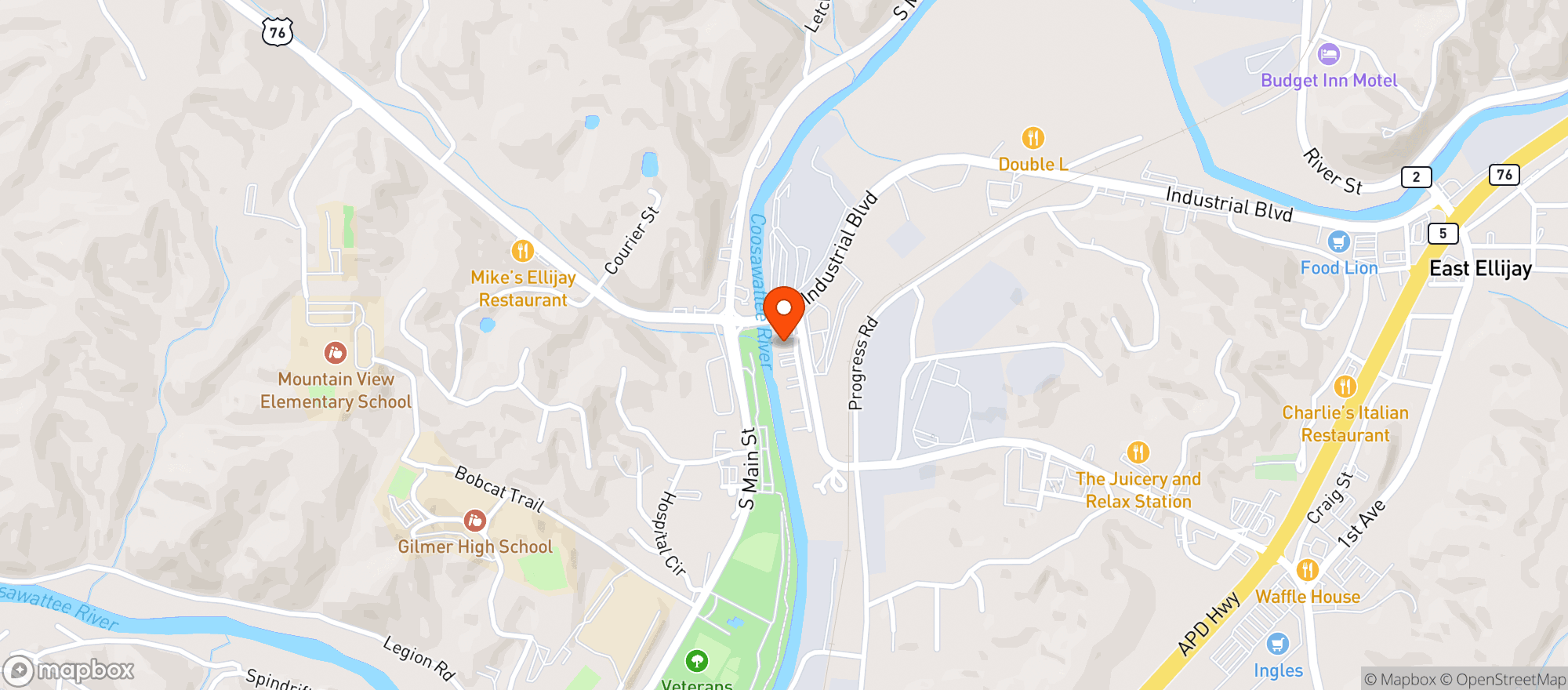 Map showing CARTECAY RIVER BREWING CO