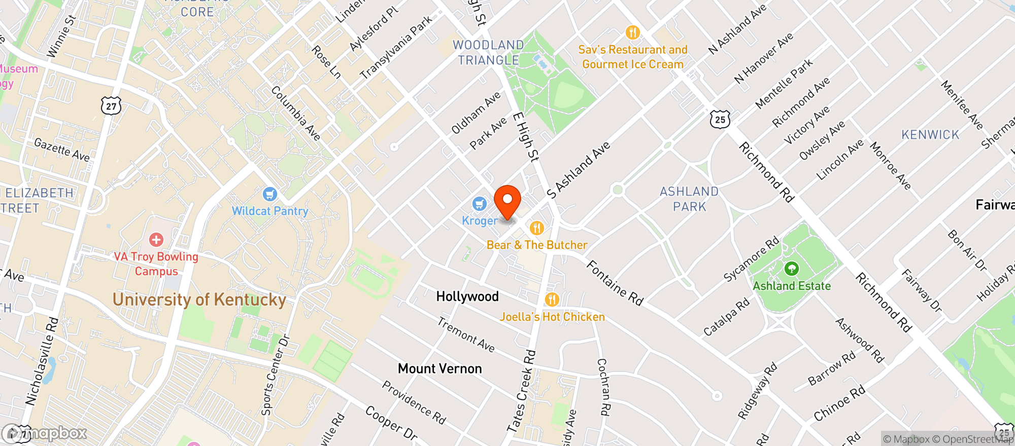 Map showing Kroger Liquors #784