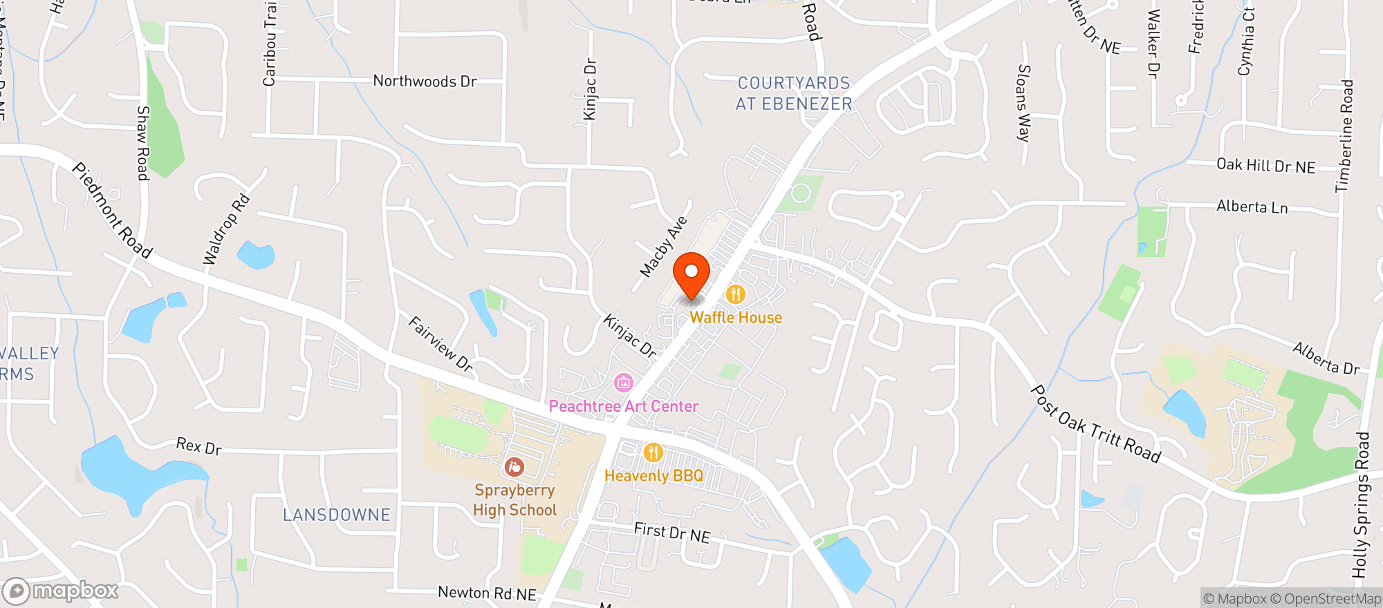 Map showing Food Mart Shell #525