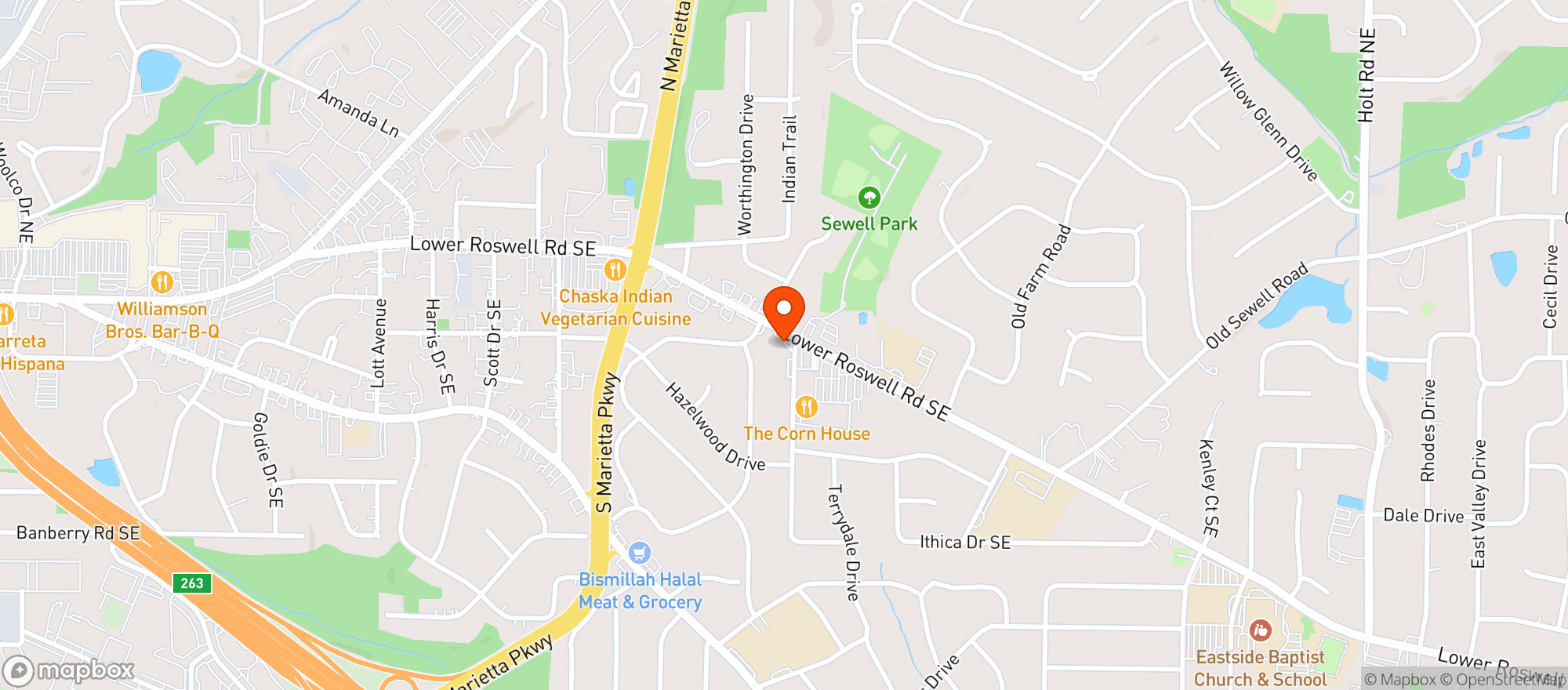 Map showing Citgo Food Mart