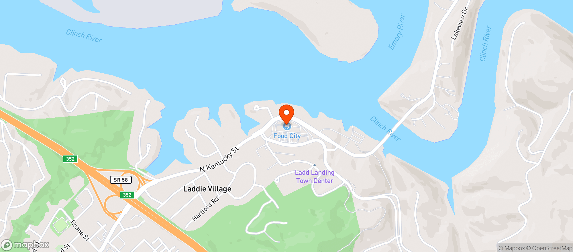 Map showing FOOD CITY