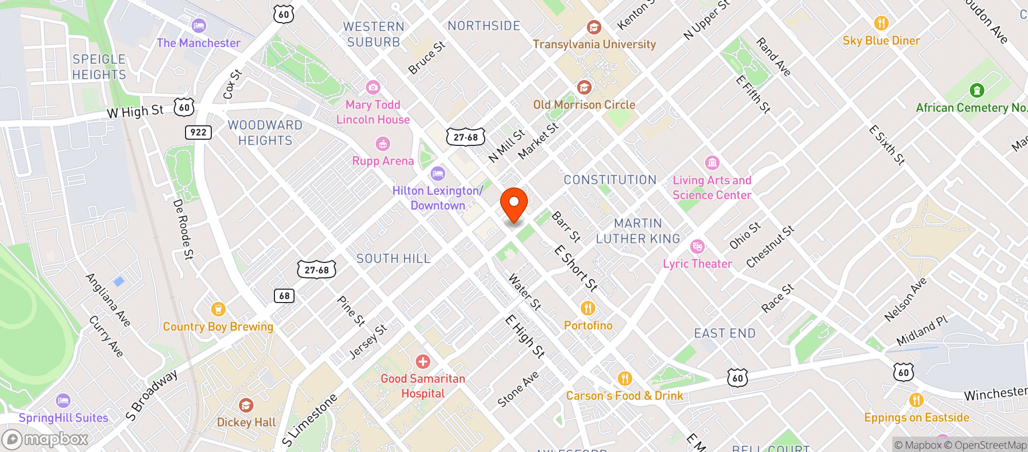 Map showing Molly Brooke's Irish Bar