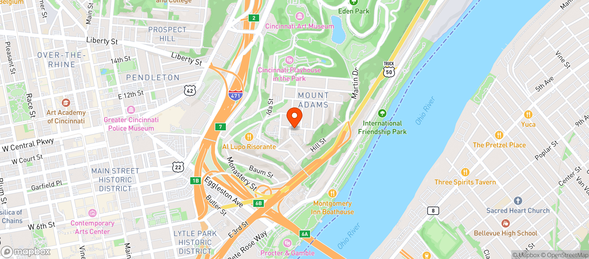 Map showing Hifi Cincy