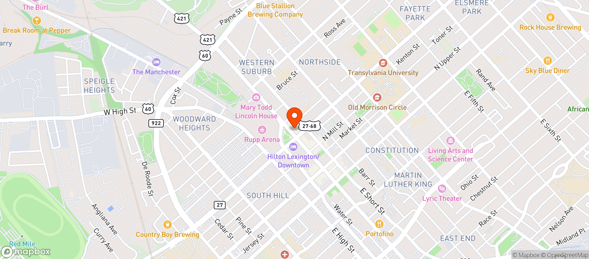 Map showing Pies And Pints