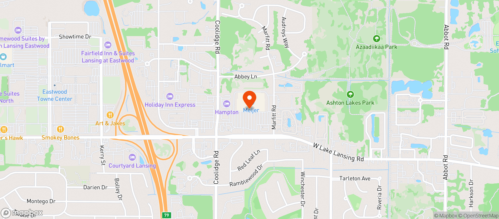 Map showing Meijer