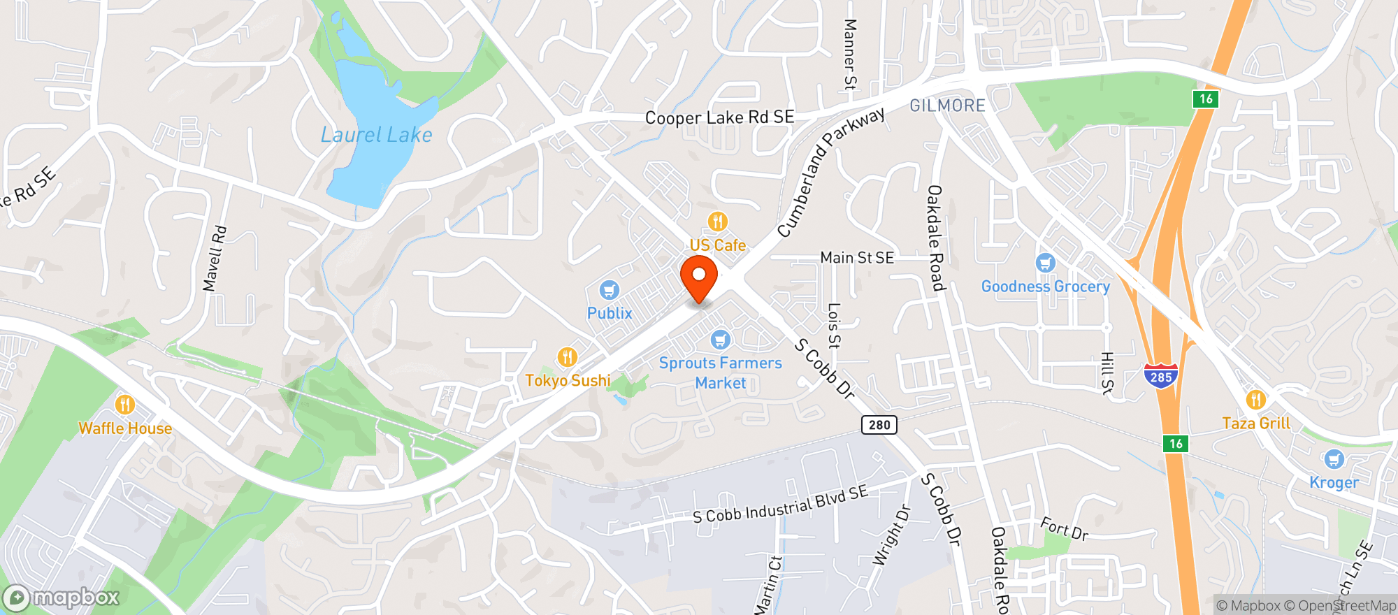 Map showing Sprouts - Smyrna