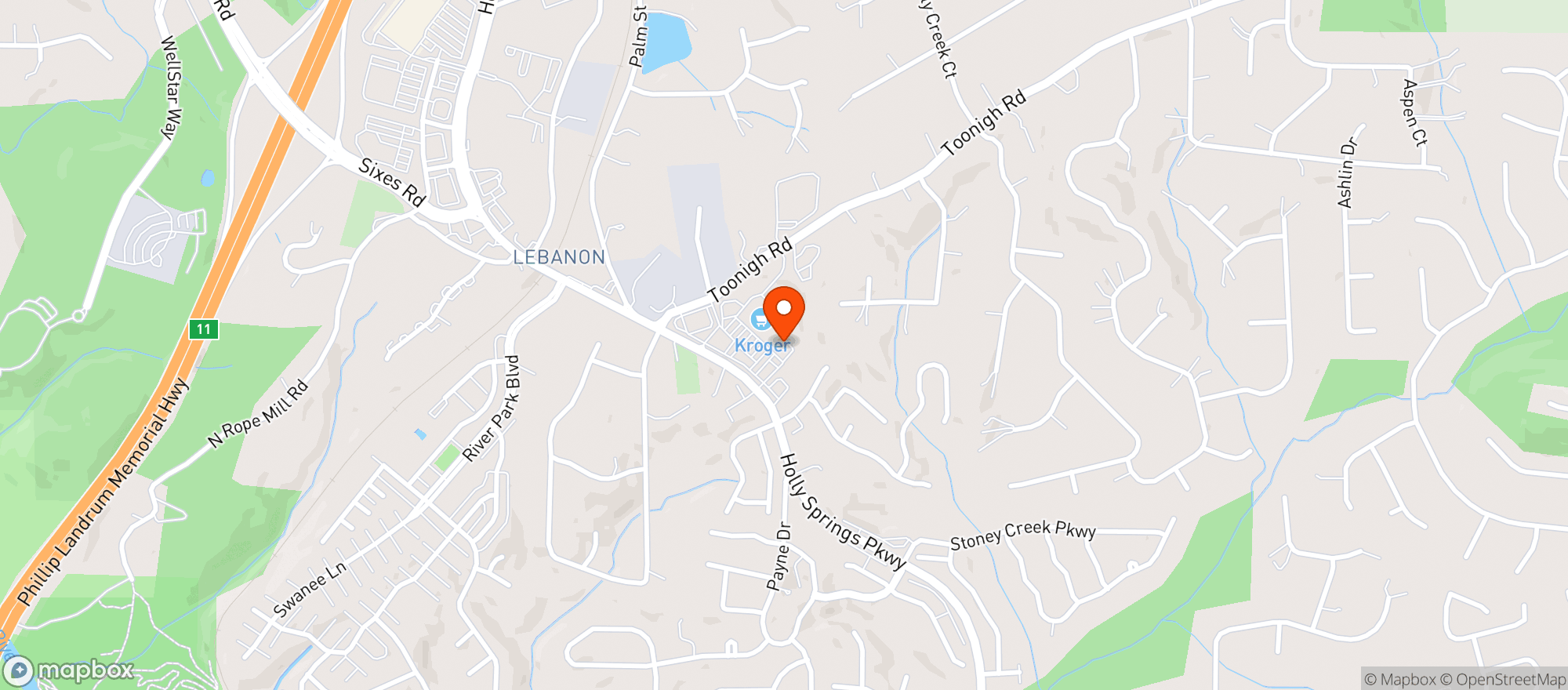 Map showing Kroger