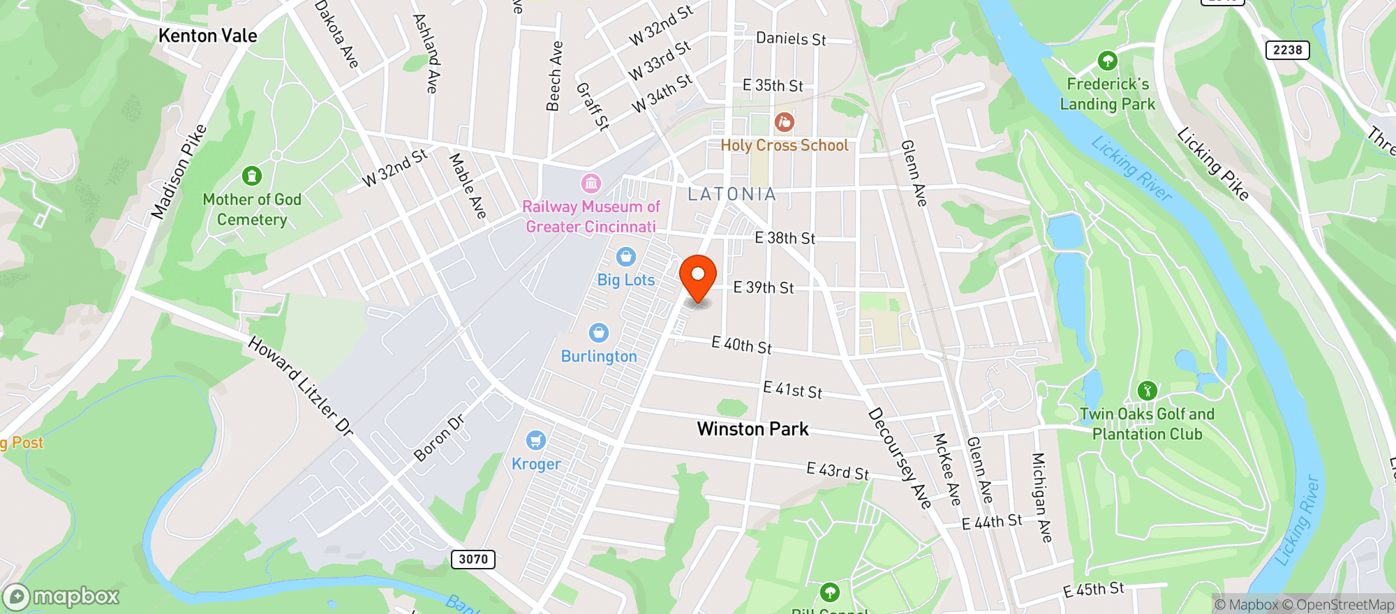 Map showing Good Spirits Covington