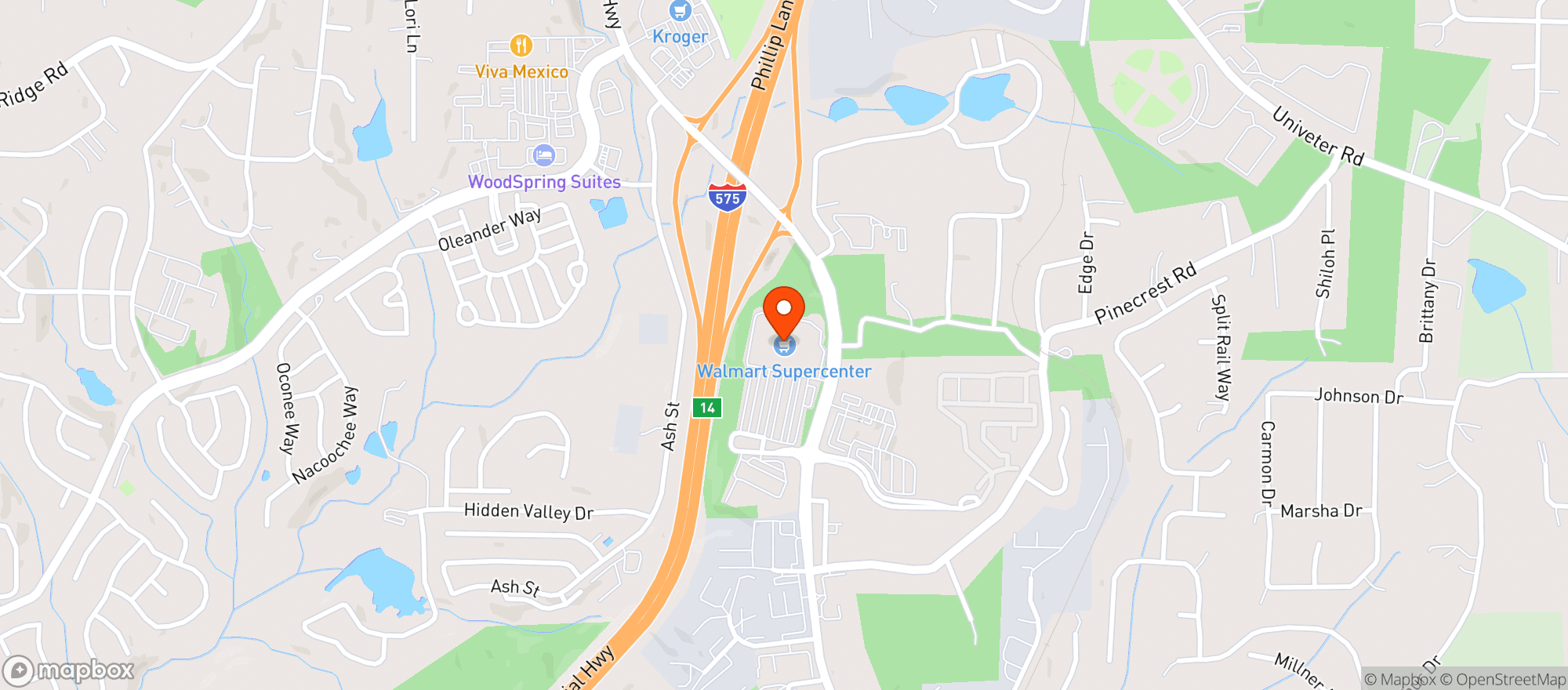 Map showing Walmart Supercenter #5814