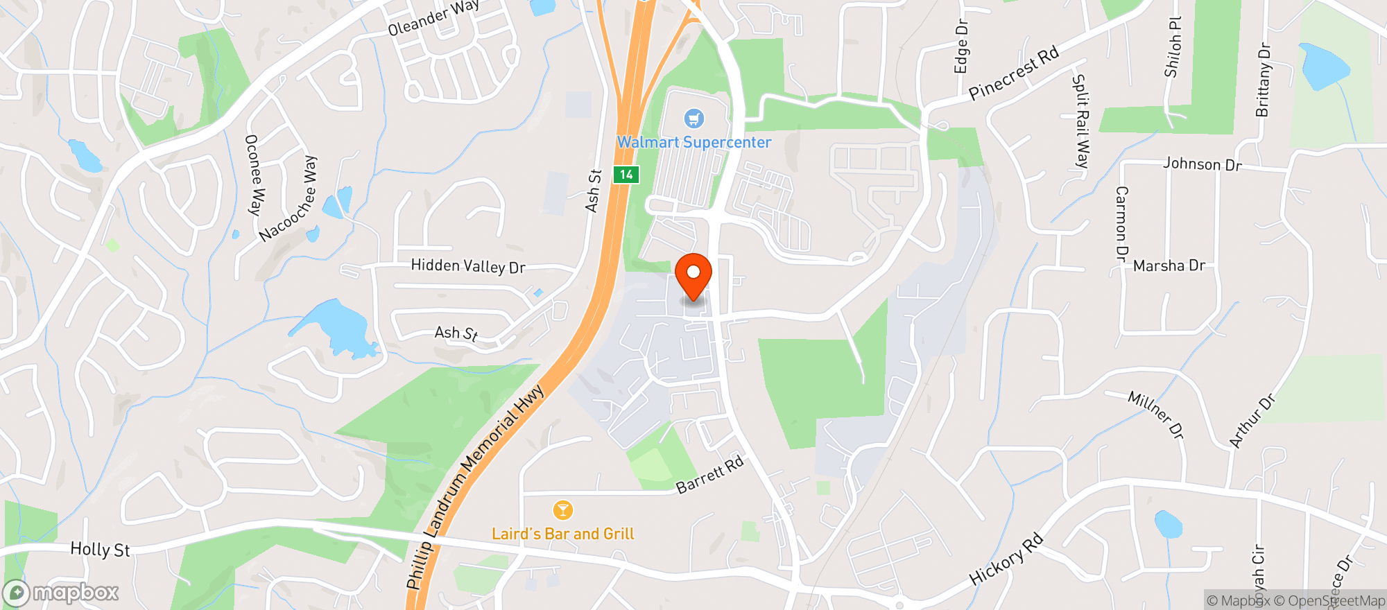 Map showing 40339 Pj's Hop In
