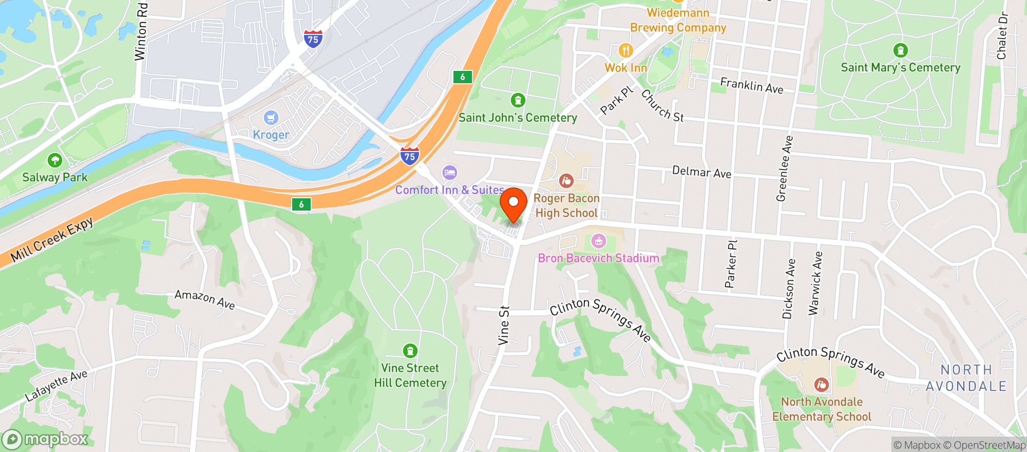 Map showing Mitchell Ave Shell