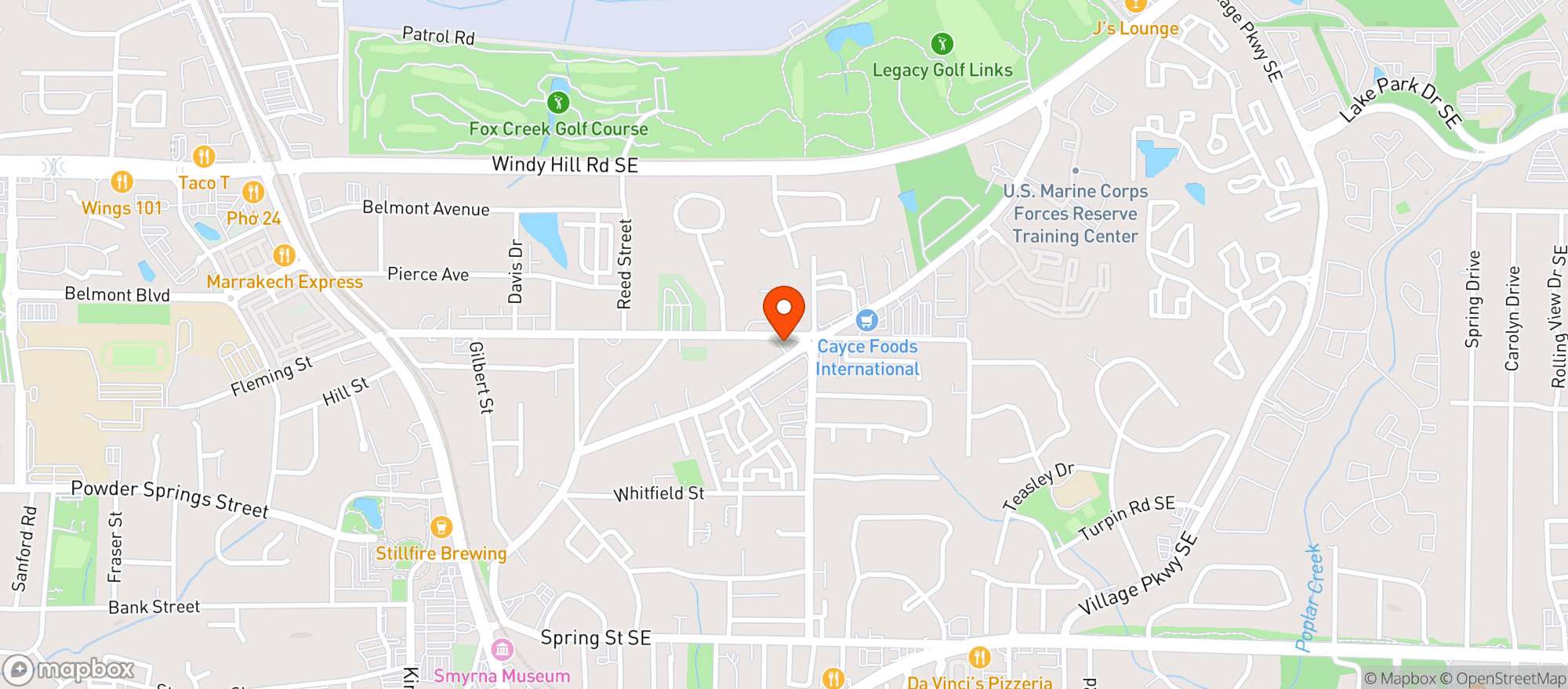 Map showing Ruby’s Sourdough Pizza
