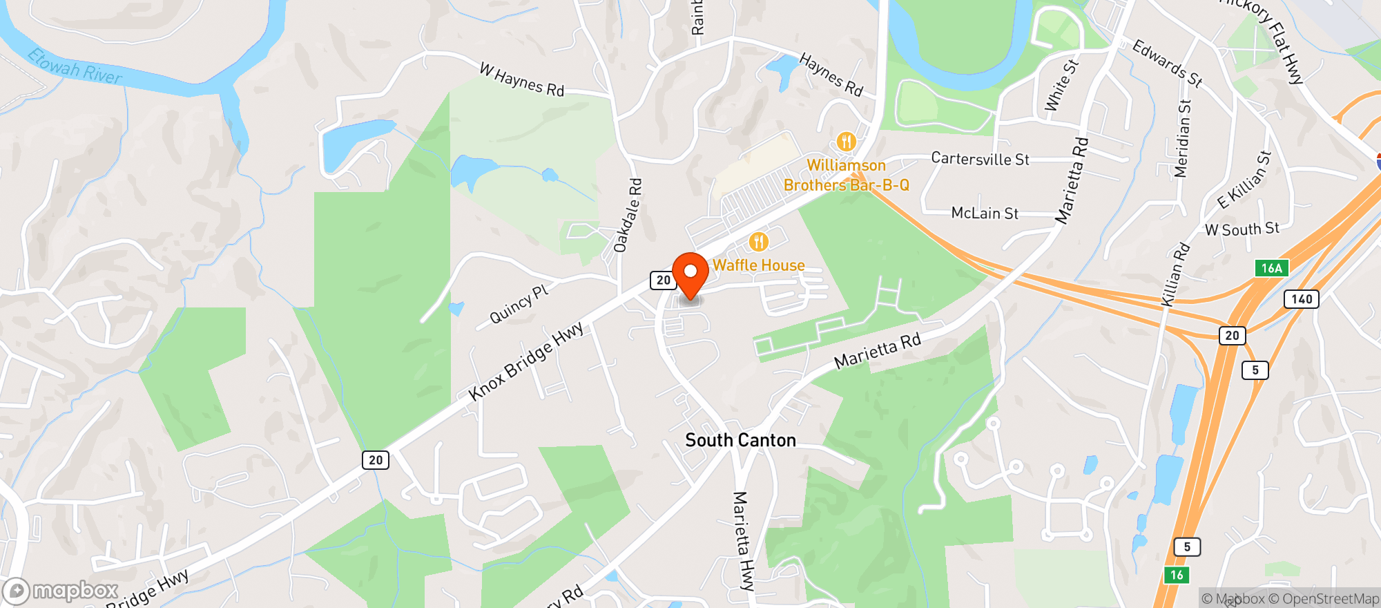 Map showing CANTON WINE & SPIRITS WAREHOUSE