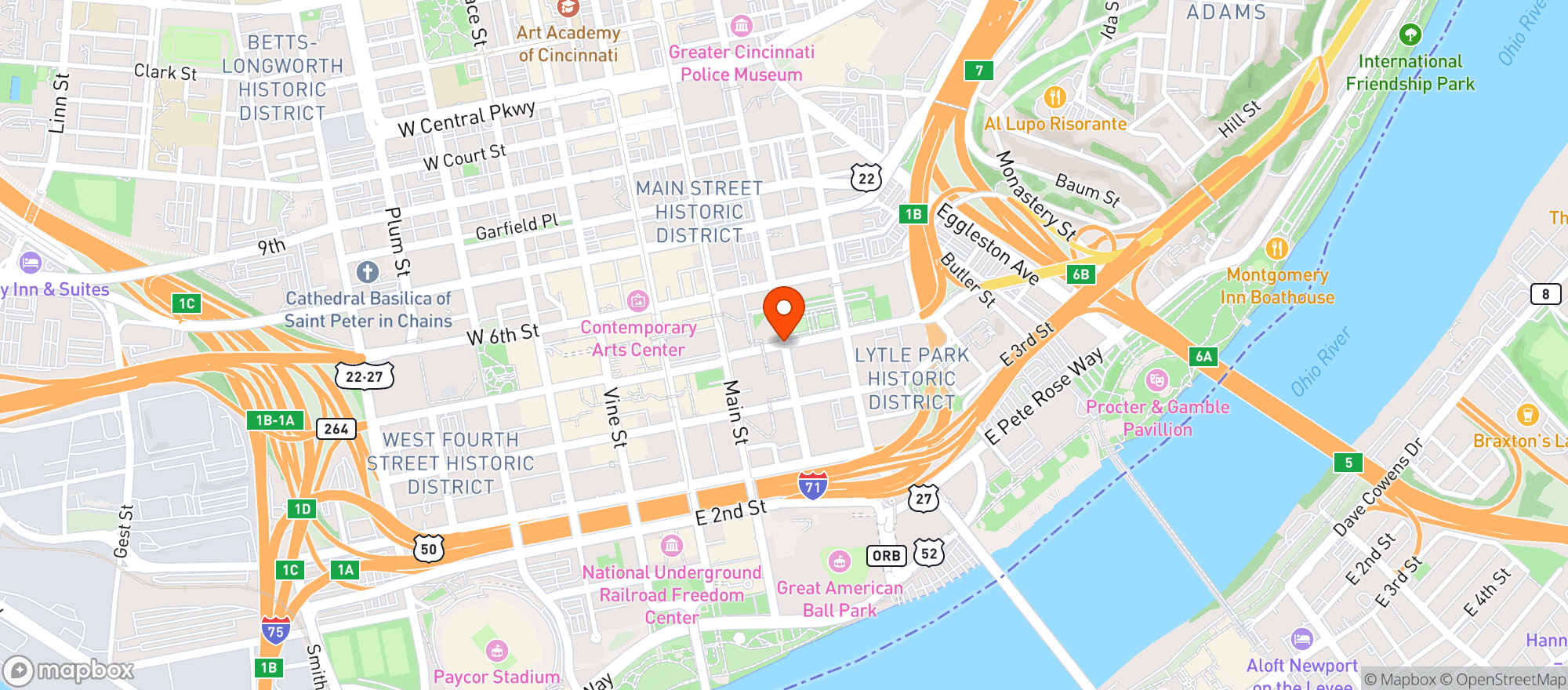 Map showing Oktoberfest Zinzinnati