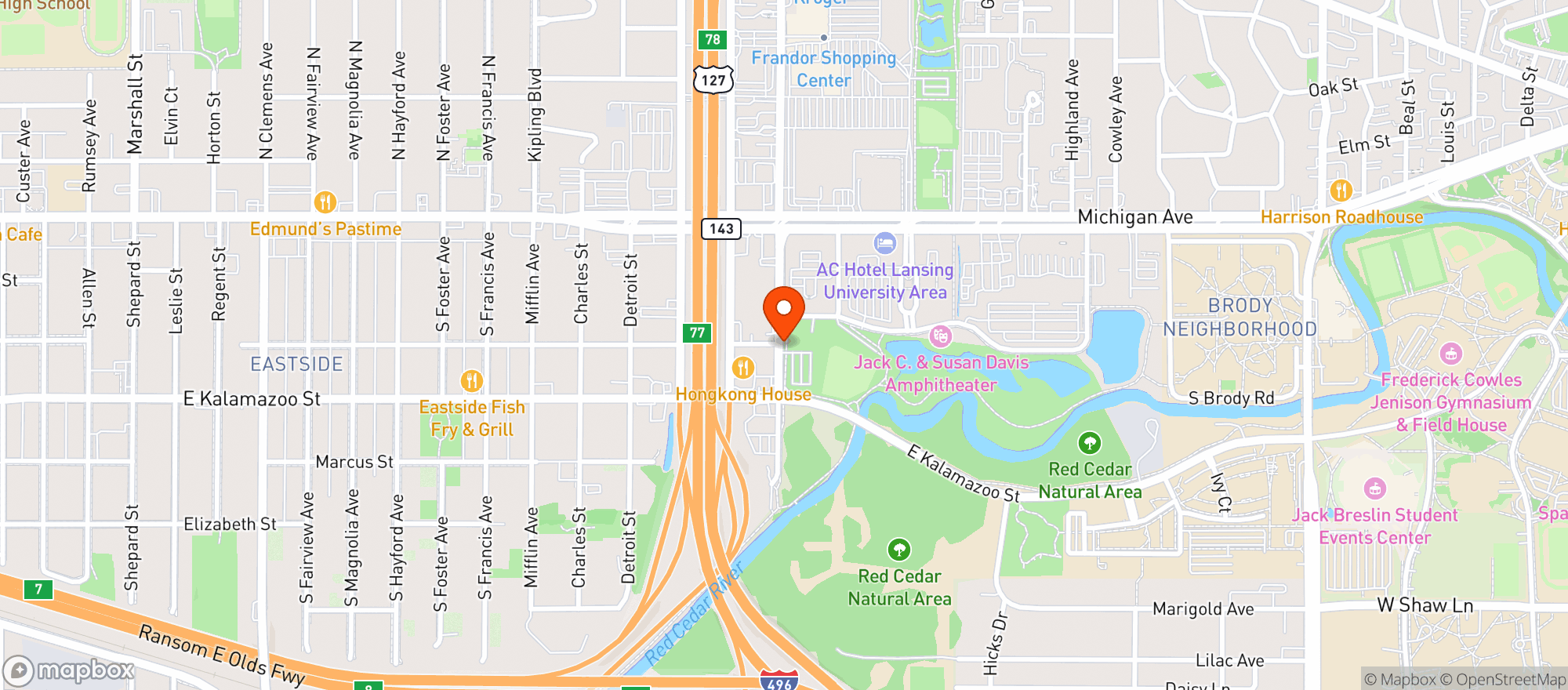 Map showing BETTERHEALTH MARKET - LANSING CLIPPERT