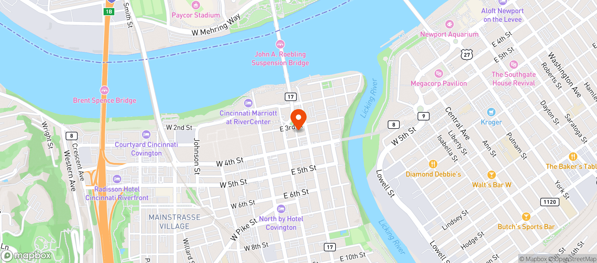 Map showing Smoke Justis