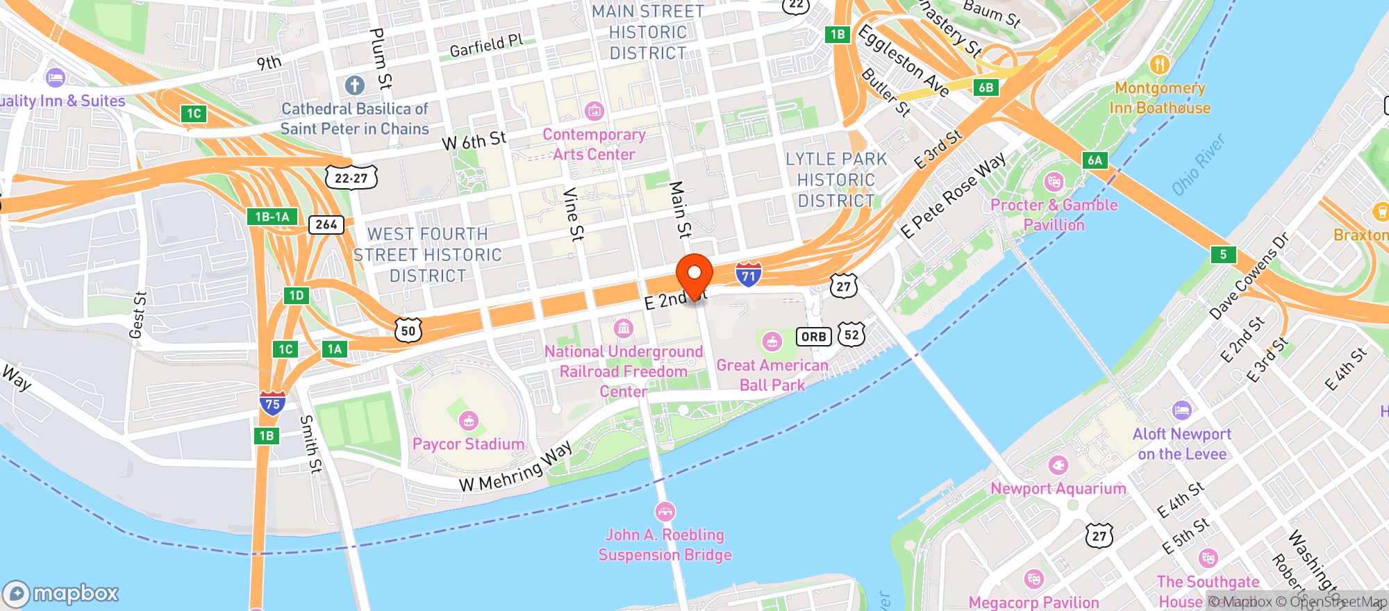 Map showing Toms Watch Bar