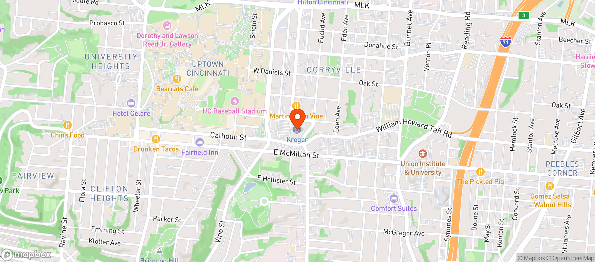 Map showing Kroger